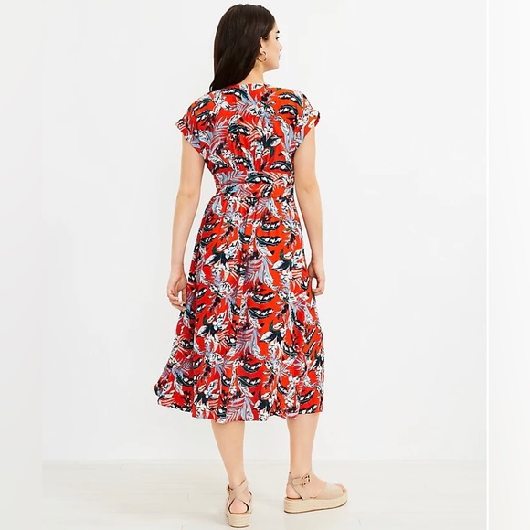 Loft Botanical Button Toe Waist Midi Dress - Picture 5 of 12
